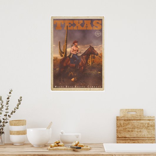 Texas Cowboy Poster (Keuken)