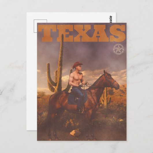 Texas Cowboy Poster Briefkaart (Voorkant / Achterkant)
