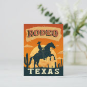 Texas Cowboy Rodeo Vintage Briefkaart (Staand voorkant)