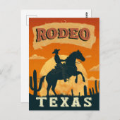Texas Cowboy Rodeo Vintage Briefkaart (Voorkant / Achterkant)