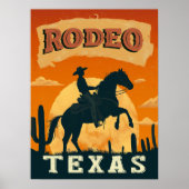 Texas Cowboy Rodeo Vintage Poster (Voorkant)