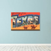 Texas (Cowboy Roping Bull) Grote lettertjes Canvas Afdruk (Insitu (Houten vloer))