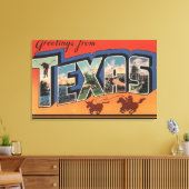 Texas (Cowboy Roping Bull) Grote lettertjes Canvas Afdruk (Insitu (Woonkamer))