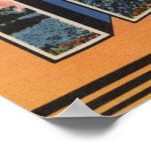 Texas (Cowboy Roping Bull) Grote lettertjes Poster (Hoek)