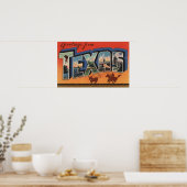 Texas (Cowboy Roping Bull) Grote lettertjes Poster (Keuken)