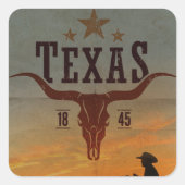  Texas Cowboy Square Sticker (Voorkant)