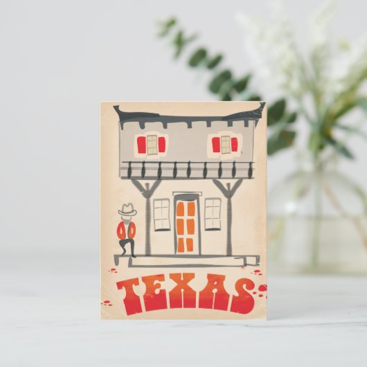 Texas Cowboy  Style-reisposter Briefkaart (Staand voorkant)