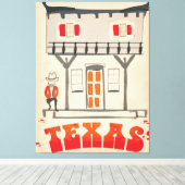 Texas Cowboy Style-reisposter Canvas Afdruk (Insitu (Houten vloer))