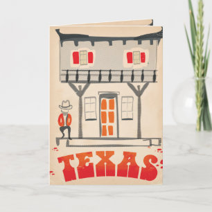 Texas Cowboy  Style-reisposter Feestdagen Kaart