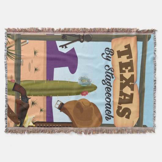 Texas cowboy vakantie cartoon deken (Voorkant)