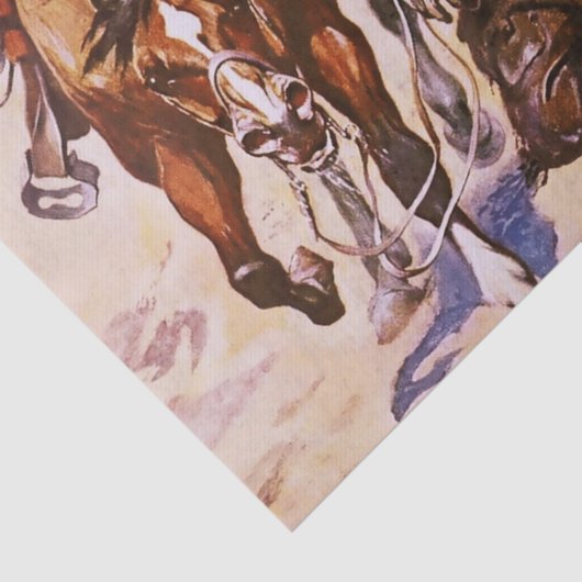 "Texas Cowboy" van Stanley L Wood Tissuepapier (Detail)