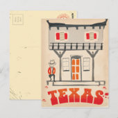 Texas Cowboy Vintage Style reisposter Briefkaart (Voorkant / Achterkant)
