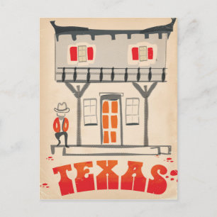 Texas Cowboy Vintage Style reisposter Briefkaart