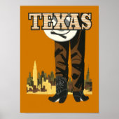 Texas Cowboy Vintage Travel Poster (Voorkant)