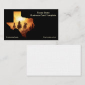 Texas Cowboys, staat Texas Logo Visitekaartje (Voorkant / Achterkant)