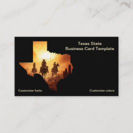 Texas Cowboys, staat Texas Logo Visitekaartje