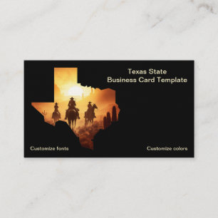 Texas Cowboys, staat Texas Logo Visitekaartje