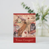 Texas Cowgirl Briefkaart (Staand voorkant)