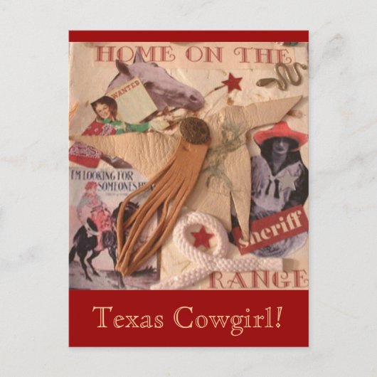 Texas Cowgirl Briefkaart (Voorkant)