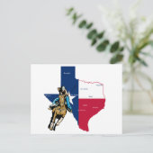 Texas Cowgirl Briefkaart (Staand voorkant)