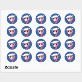 Texas cowgirl cowboy flamingo ronde sticker (Vel)