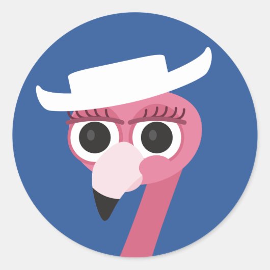 Texas cowgirl cowboy flamingo ronde sticker (Voorkant)