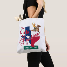 Texas Cowgirl Girls zijn  in ( je toWN ) Tote Bag