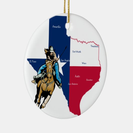 Texas Cowgirl Keramisch Ornament (Rechts)