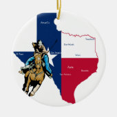 Texas Cowgirl Keramisch Ornament (Voorkant)