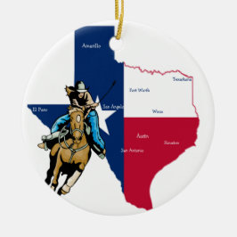 Texas Cowgirl Keramisch Ornament