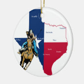 Texas Cowgirl Keramisch Ornament (Links)