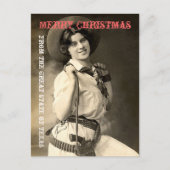 Texas Cowgirl Kerstgroeten Feestdagenkaart (Voorkant)