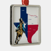 Texas Cowgirl Metalen Ornament (Rechts)