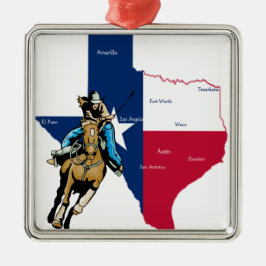 Texas Cowgirl Metalen Ornament