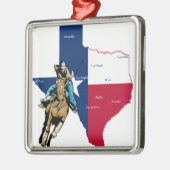 Texas Cowgirl Metalen Ornament (Links)