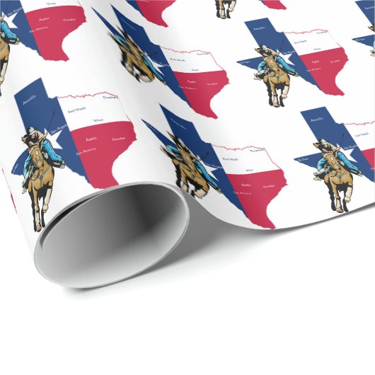 Texas Cowgirl op pakpapier voor paarden (Rol Hoek)