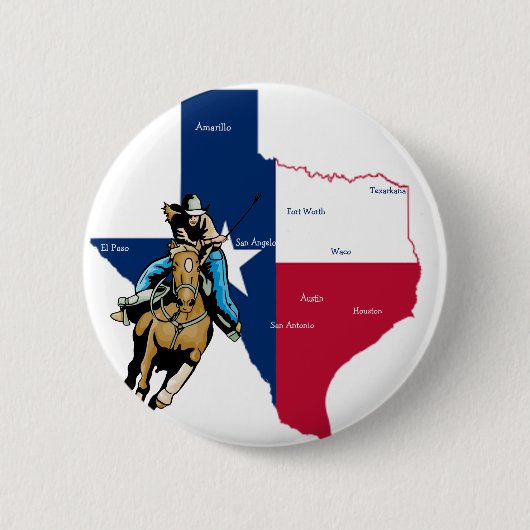 Texas Cowgirl Ronde Button 5,7 Cm (Voorkant)