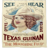 Texas Cowgirl Singer Poster Print Douchegordijn (Voorkant)