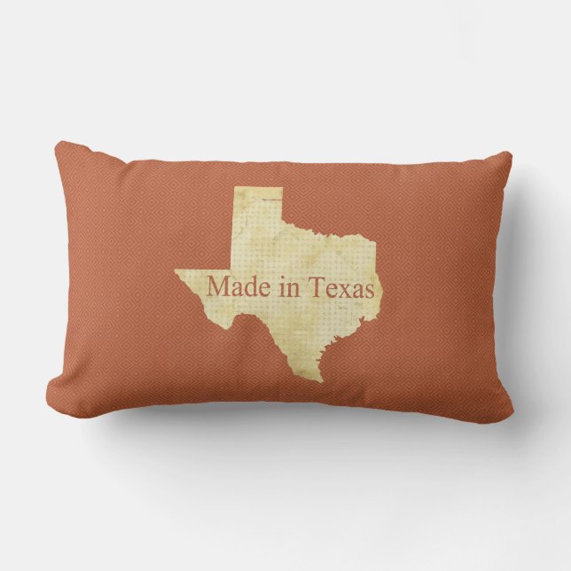 Texas Cream en Rusty Red Lumbar Sierkussen Kussen (Voorkant)