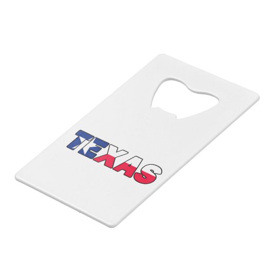 Texas Creditkaart Flessenopener (Voorkant Gekanteld)