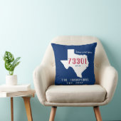 Texas Custom Town Zip Code Home Pillow Blue Red Kussen (Stoel)