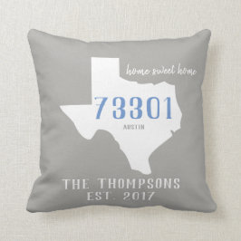 Texas Custom Town Zip Code Home Pillow Kussen