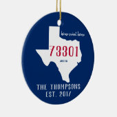 Texas Custom Town Zip Tree Ornament (Rechts)