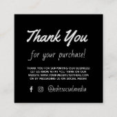 Texas Customer Appreciation Black Marketing Kaart Vierkante Visitekaartje (Voorkant)