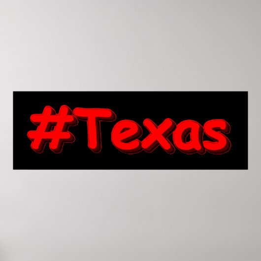 "#Texas " Cute Design. Bestel nu Poster (Voorkant)