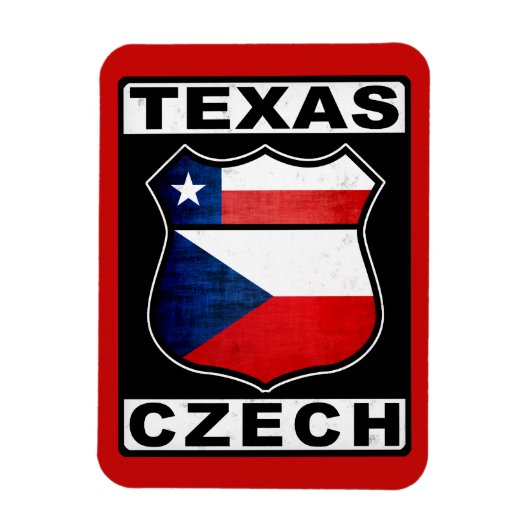 Texas Czech American Magneet (Verticaal)