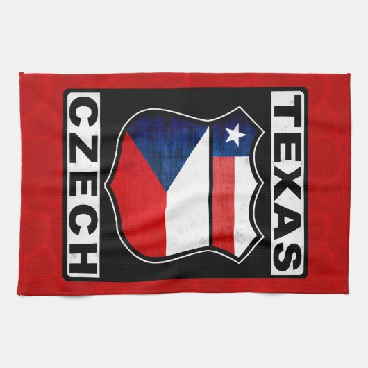 Texas Czech American Tea Towel Theedoek (Horizontaal)