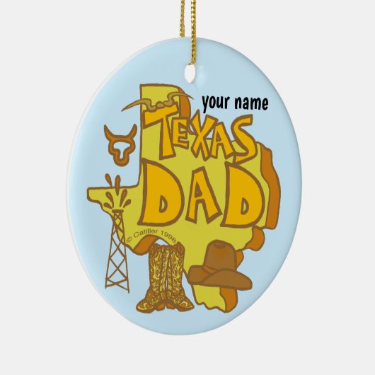 Texas Dad-ornament Keramisch Ornament (Rechts)