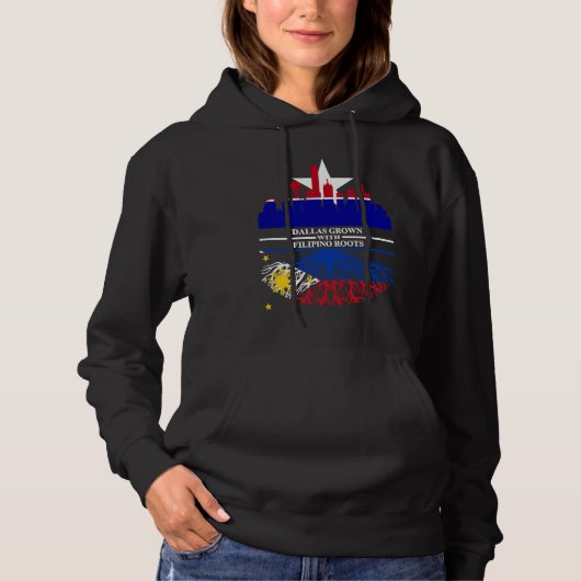 Texas Dallas Half Filipino Roots Dallasite Philipp Hoodie (Voorkant)