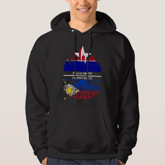 Texas Dallas Half Filipino Roots Dallasite Philipp Hoodie (Voorkant)